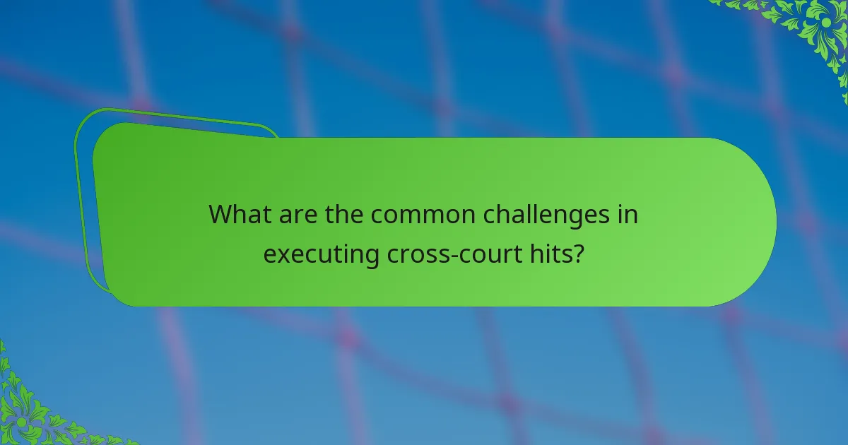What are the common challenges in executing cross-court hits?