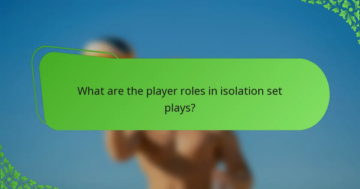 What are the player roles in isolation set plays?