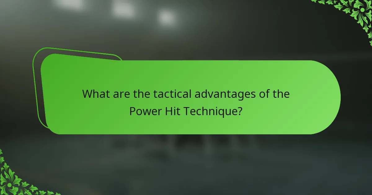 What are the tactical advantages of the Power Hit Technique?