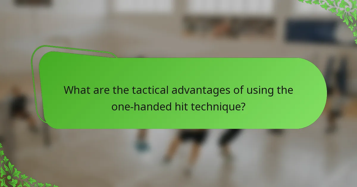 What are the tactical advantages of using the one-handed hit technique?